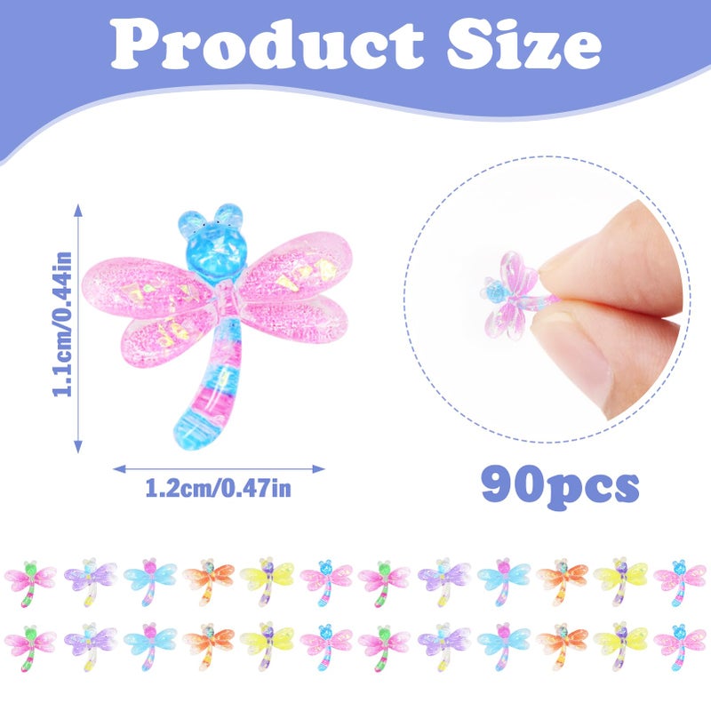 QUPIVA 90Pcs Mini Resin Dragonflies Figurine, Tiny Dragonfly Garden Decor for DIY Crafft Fairy Garden Dollhouse Micro Landscaping Decoration - Image 3
