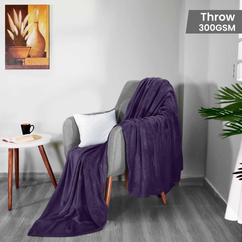 Utopia Bedding Fleece Blanket Throw Size Purple 300GSM Luxury Anti-Static Fuzzy Soft Microfiber Blanket for Couch, Sofa and Bed (60x50 Inch) - Image 2