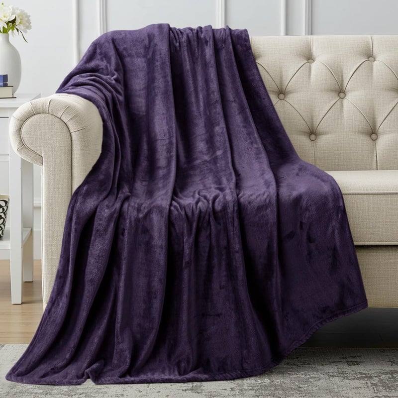 Utopia Bedding Fleece Blanket Throw Size Purple 300GSM Luxury Anti-Static Fuzzy Soft Microfiber Blanket for Couch, Sofa and Bed (60x50 Inch) - Image 1