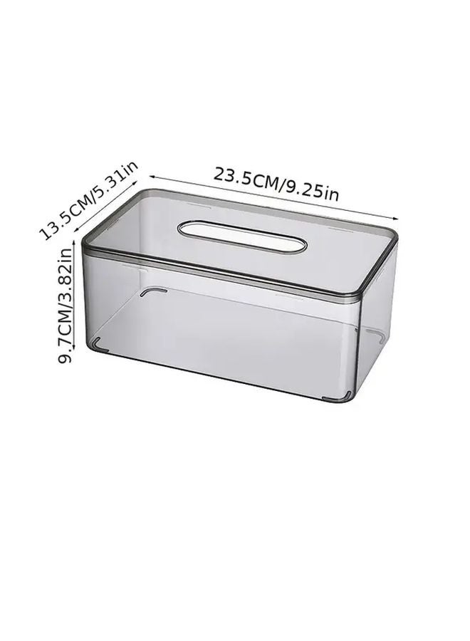 صندوق المناديل المربع الحديث ذو الشبكة المزدوجة الشفافة مع غطاء - موزع صحي بنقرة واحدة - Image 5