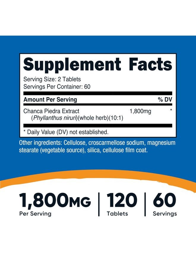 Nutricost مستخلص تشانكا بيدرا - كاسر الحصى - 120 قرص، 1800 ملغ لكل حصة، 60 حصة لكل زجاجة - Image 2