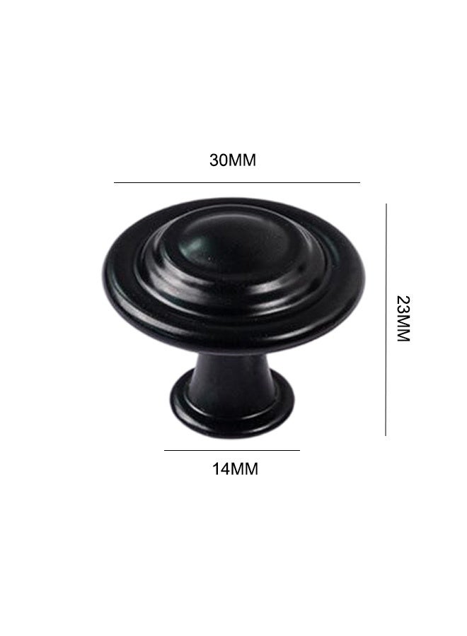 كيرانيكسي مجموعة من 14 قطعة من مقابض الخزائن الدائرية، أدوات الأدراج، مقابض وأيدي سحب للخزائن مقاس 30 مم للخزائن والمطابخ مع برغي (أسود) - Image 2