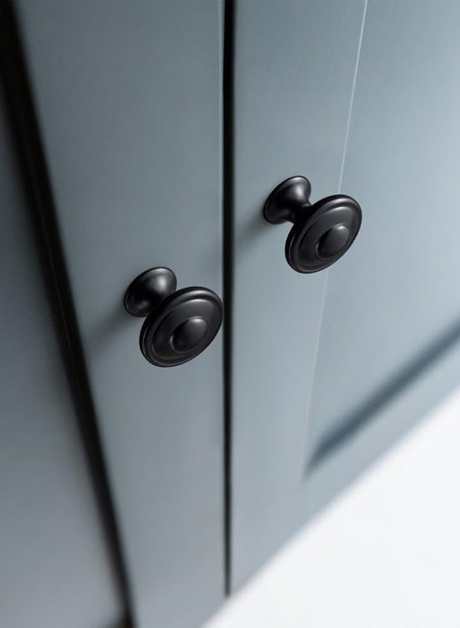 كيرانيكسي مجموعة من 14 قطعة من مقابض الخزائن الدائرية، أدوات الأدراج، مقابض وأيدي سحب للخزائن مقاس 30 مم للخزائن والمطابخ مع برغي (أسود) - Image 3