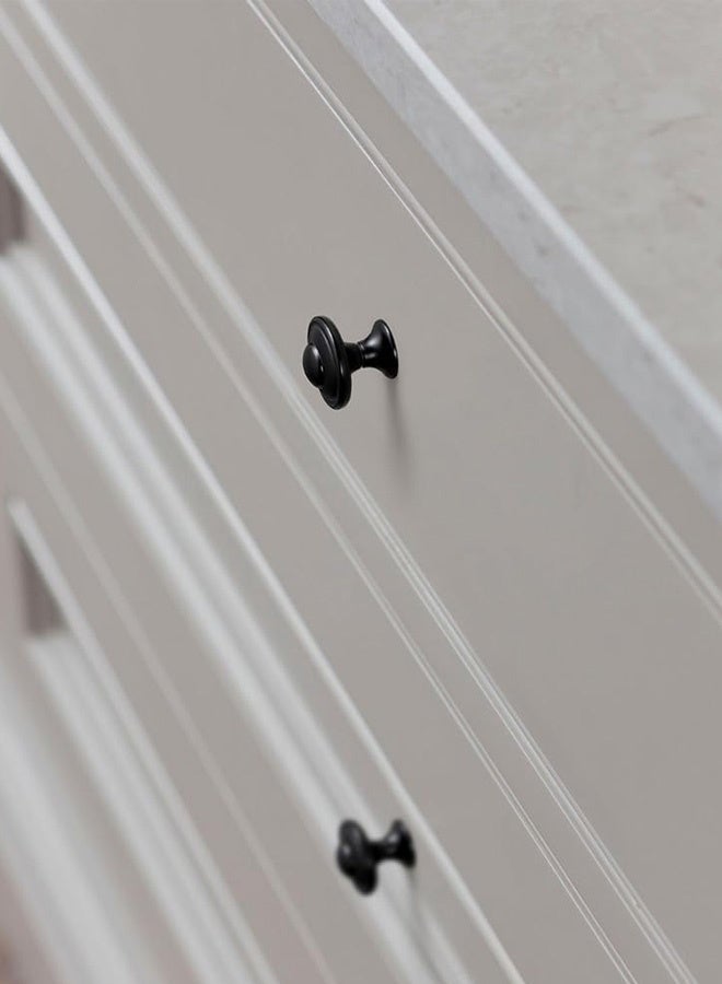 كيرانيكسي مجموعة من 14 قطعة من مقابض الخزائن الدائرية، أدوات الأدراج، مقابض وأيدي سحب للخزائن مقاس 30 مم للخزائن والمطابخ مع برغي (أسود) - Image 5