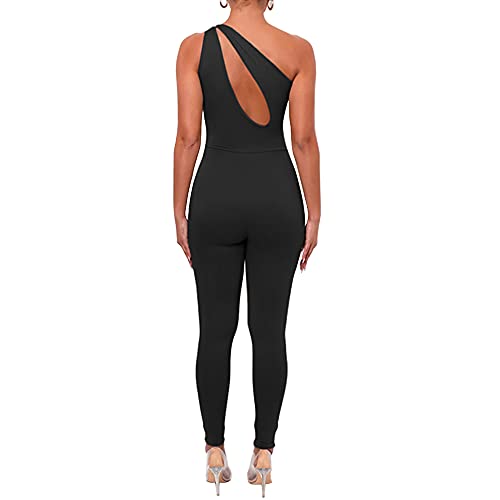 SHESEEWORLD Women's Sexy Cutout Sleeveless One Shoulder Bodycon Backless Party Short Long Jumpsuits Romper - Image 2