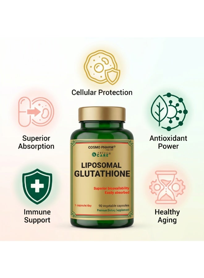 Cosmo Pharm Liposomal Glutathione 300mg | Superior Absorption Antioxidant Support | 90 Vegetable Capsules - Image 3