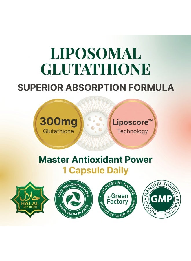Cosmo Pharm Liposomal Glutathione 300mg | Superior Absorption Antioxidant Support | 90 Vegetable Capsules - Image 5