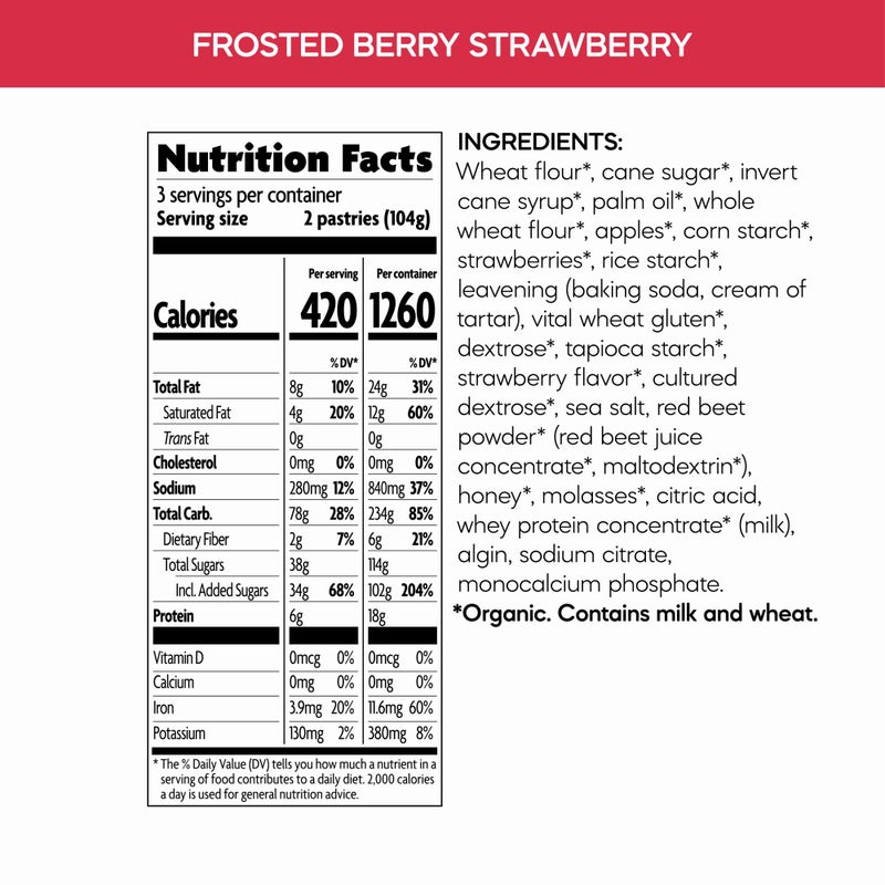 Nature's Path Organic Frosted Berry Strawberry Toaster Pastries, 11 oz (Pack of 1), Non-GMO - Image 4