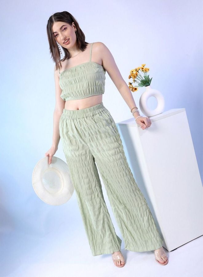 Freehand Women Fit and Flared Elasticated Sleeveless Mid Rise Top and Pant Co-Ord Set - Image 4