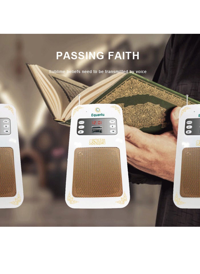 Equantu Portable Quran Speaker Bluetooth White - Image 4