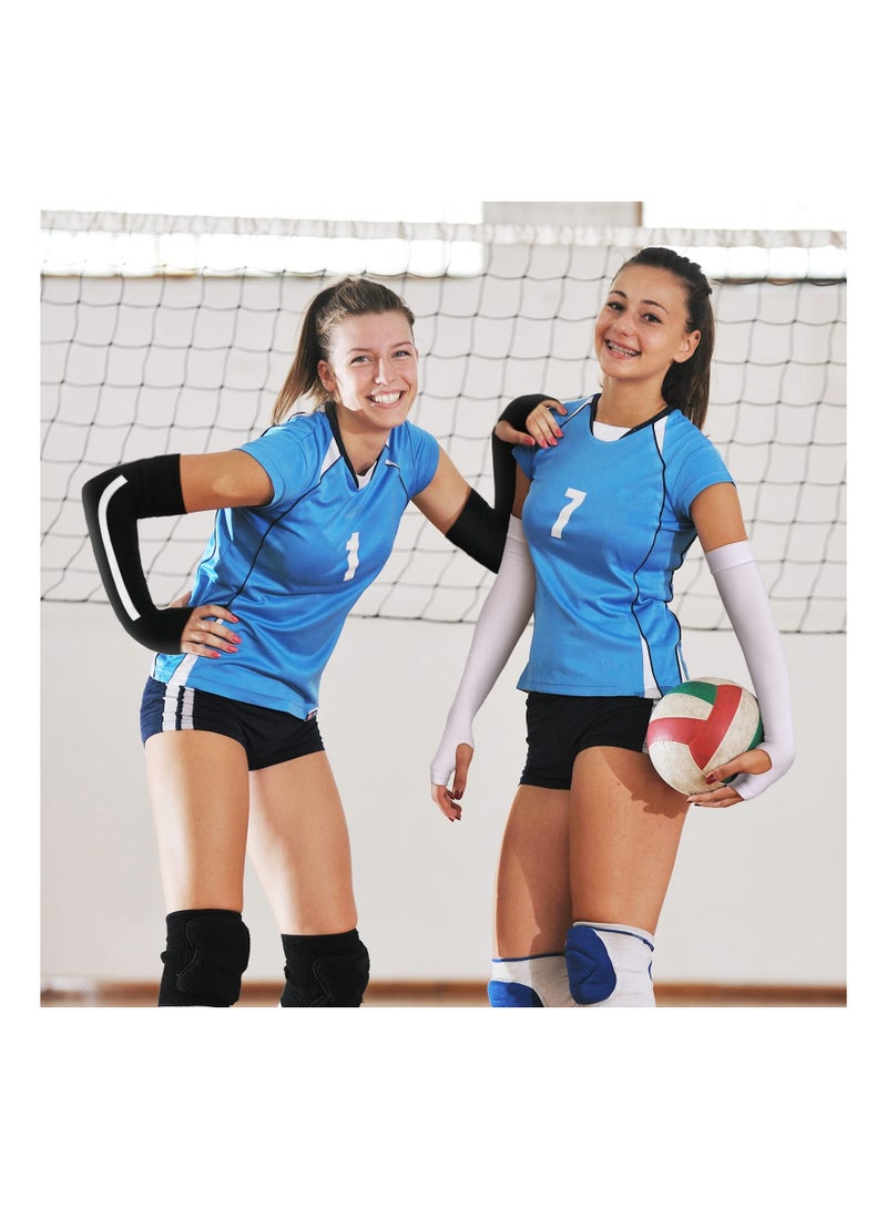 SYOSI ٤ أزواج أكمام ذراع حماية من الشمس بالأشعة فوق البنفسجية أكمام رياضية مبردة مضادة للانزلاق أكمام حريرية باردة أغطية ذراع عاكسة للرجال والنساء جولف دراجات عمل لوازم الأكمام - Image 2