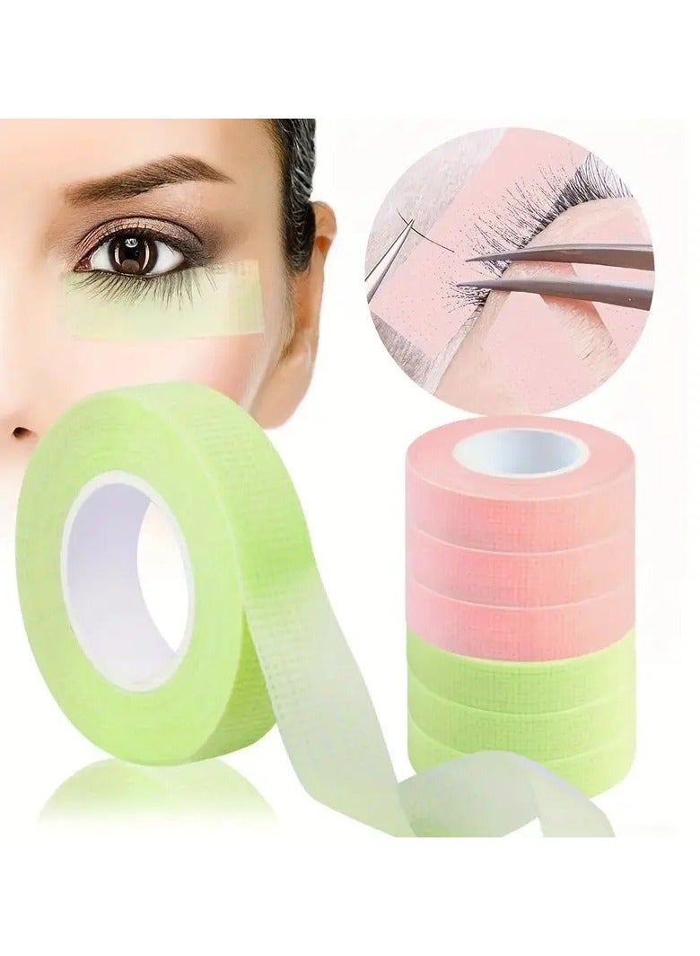 أوريتي 6 قطع شريط الرموش لاصق شريط الرموش لتمديد الرموش توريد تنفس micropore نسيج شريط طبي تحت العين أدوات الرموش الفردية-3 وردي و 3 أخضر - Image 1