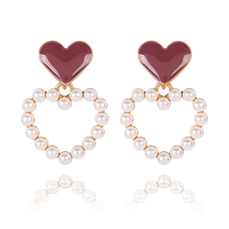 Your Always Charm Valentines Earrings Valentine Outfits for Women Red Heart Earring Dangle Valentines Day Outfit Women Valentine's Day Gifts Trendy 2026 - Image 1