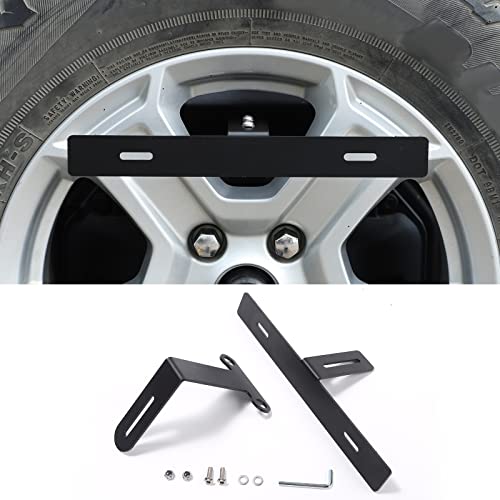 Hoolcar Spare Tire License Plate Relocation Bracket Holder for 2007-2021 Jeep Wrangler JK JKU JL JLU, Black - Image 1
