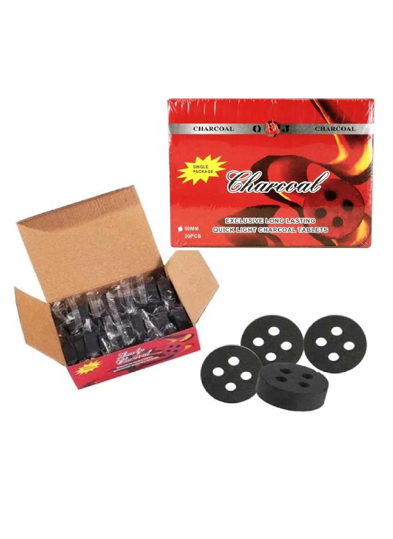 Pack 20 Pcs Single Packing 50 MM Quick Lighting Charcoal Briquettes For BBQ Grill Preparation Long Lasting For Bakhoor And Incense Burning - pzsku/ZA73A43B4BE57E90FB5C1Z/45/_/1721727559/3fb04ada-cc15-4ee8-b069-c74bcd27de34