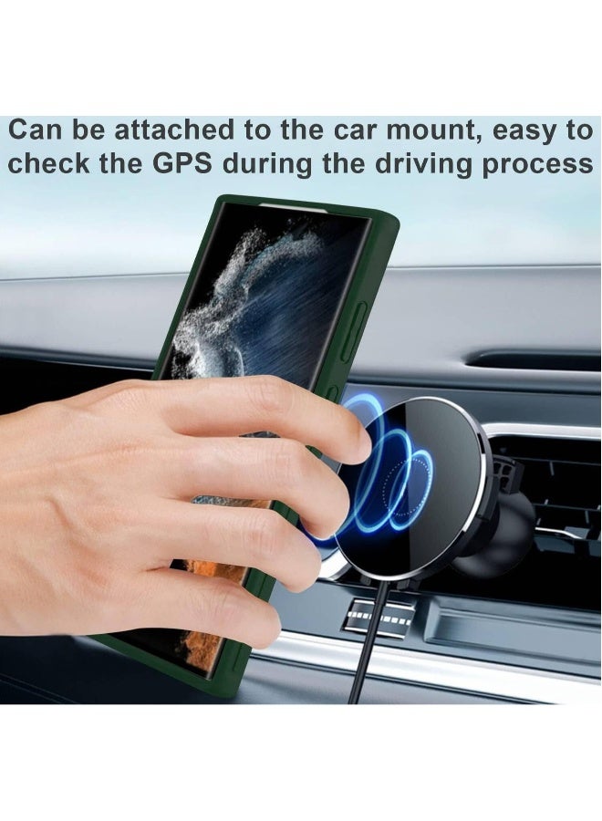 DUSALA Case for Samsung Galaxy S25 Ultra Back Stand Case Magnetic Car Holder Soft Silicone Horizontal & Vertical Kickstand Cover Wrist Strap for Galaxy S25 Ultra - Image 5