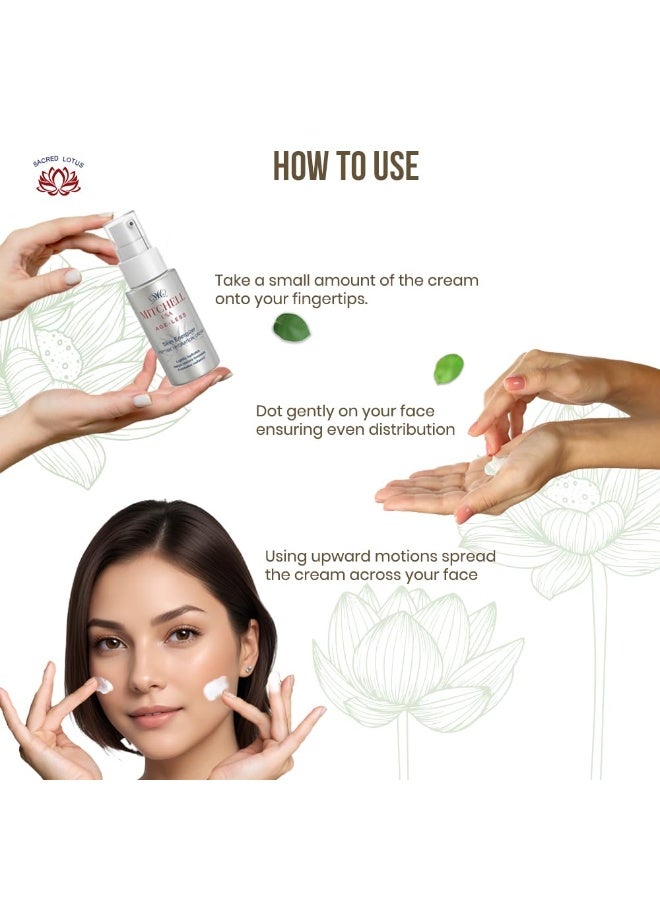 Mitchell USA Skin Energizer Peptide Moisturizer Cream for Cell Renewal & Repair, Hydrating & Moisturizing Dry Skin & Reduces Wrinkles Lotus Seed Extracts, Pumpkin Seed Extracts, Pine Bark Extracts & Apple Extract for Unisex All Skin Type, 30ml - Image 5