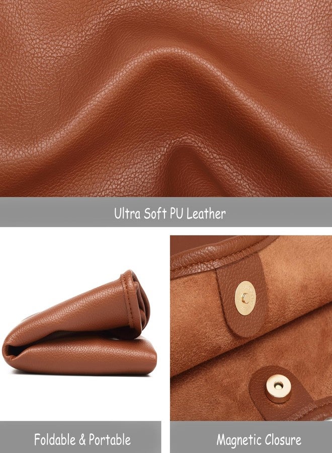 YAVCOOL Hobo Bags Purse for Women Soft Slouchy Hobo Shoulder Bag Designer Ladies Large Leather Everyday Handle Handbag, A Brown, Medium - Image 5
