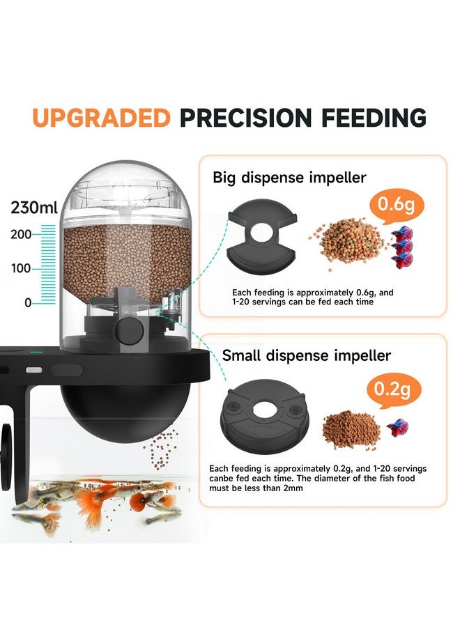Hygger hygger WiFi Automatic Fish Feeder with App, Smart Auto Fish Feeder for Vacation with Timer, Precision Feeding and Moisture-Proof, Fish Feeder Automatic Dispenser with USB Cable for Aquariums Fish Tank - Image 5