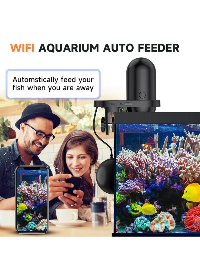 Hygger hygger WiFi Automatic Fish Feeder with App, Smart Auto Fish Feeder for Vacation with Timer, Precision Feeding and Moisture-Proof, Fish Feeder Automatic Dispenser with USB Cable for Aquariums Fish Tank - Image 2