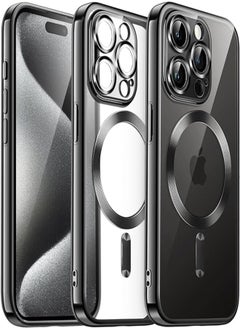 Jetech JETech Electroplated Case for iPhone 15 Pro Max 6.7-Inch, Camera Lens Full Protection, Compatible with MagSafe Wireless Charging, Shockproof Soft TPU Phone Cover (Black) 