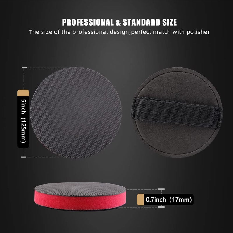 SPTA Clay Bar Pad, 5 Inch Mid Grade,1Pc Handle Grip Pad and 1 Pc Clay Bar Applicator, Synthetic for DA Polisher and Rotary Polisher for Car Detailing, Clay Bars Auto Detailing -CHMLP5MA - Image 2