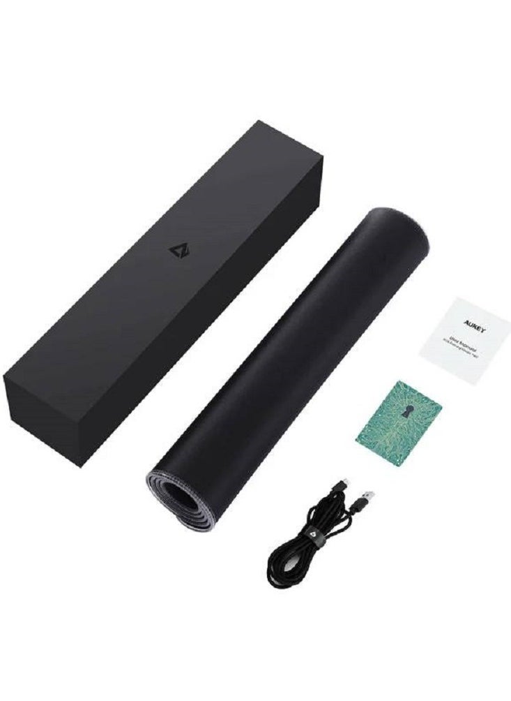Aukey - RGB Gaming Mouse Pad Large XXL (900 X 400 X 4 MM) Thick Extended Mouse Mat Non-Slip Spill-Resistant Desk Pad with Special-Textured Surface, Anti-Fray Stitched Edges for Keyboard, PC - Image 1