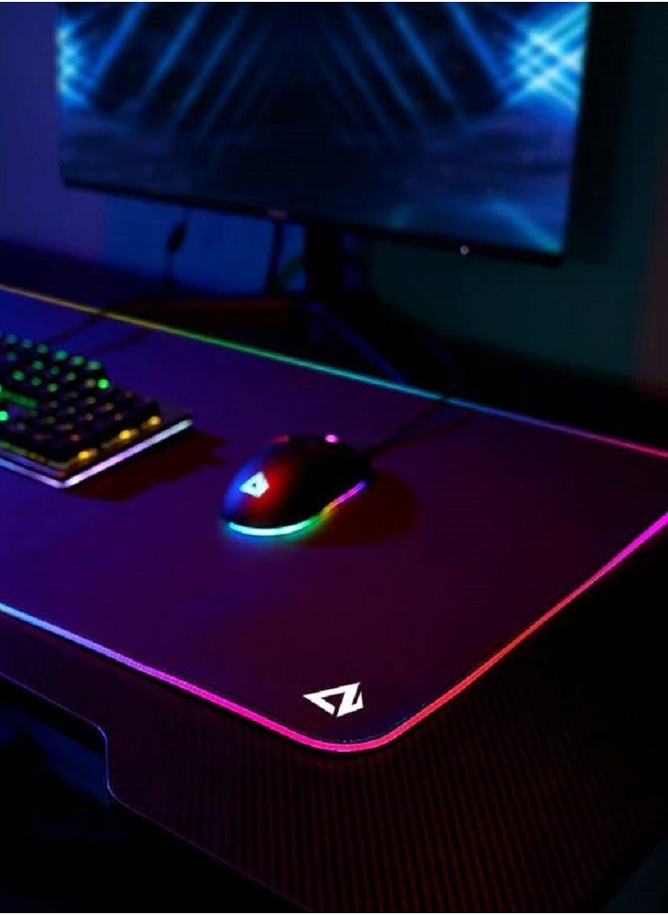 Aukey - RGB Gaming Mouse Pad Large XXL (900 X 400 X 4 MM) Thick Extended Mouse Mat Non-Slip Spill-Resistant Desk Pad with Special-Textured Surface, Anti-Fray Stitched Edges for Keyboard, PC - Image 1