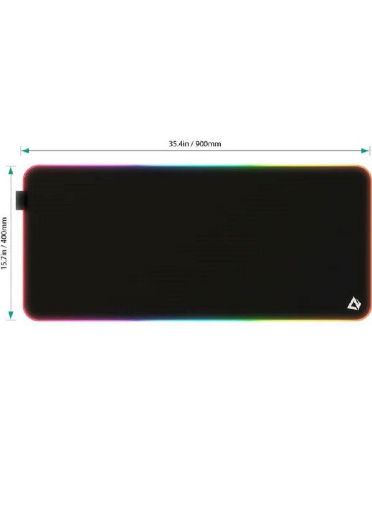 Aukey - RGB Gaming Mouse Pad Large XXL (900 X 400 X 4 MM) Thick Extended Mouse Mat Non-Slip Spill-Resistant Desk Pad with Special-Textured Surface, Anti-Fray Stitched Edges for Keyboard, PC - Image 1