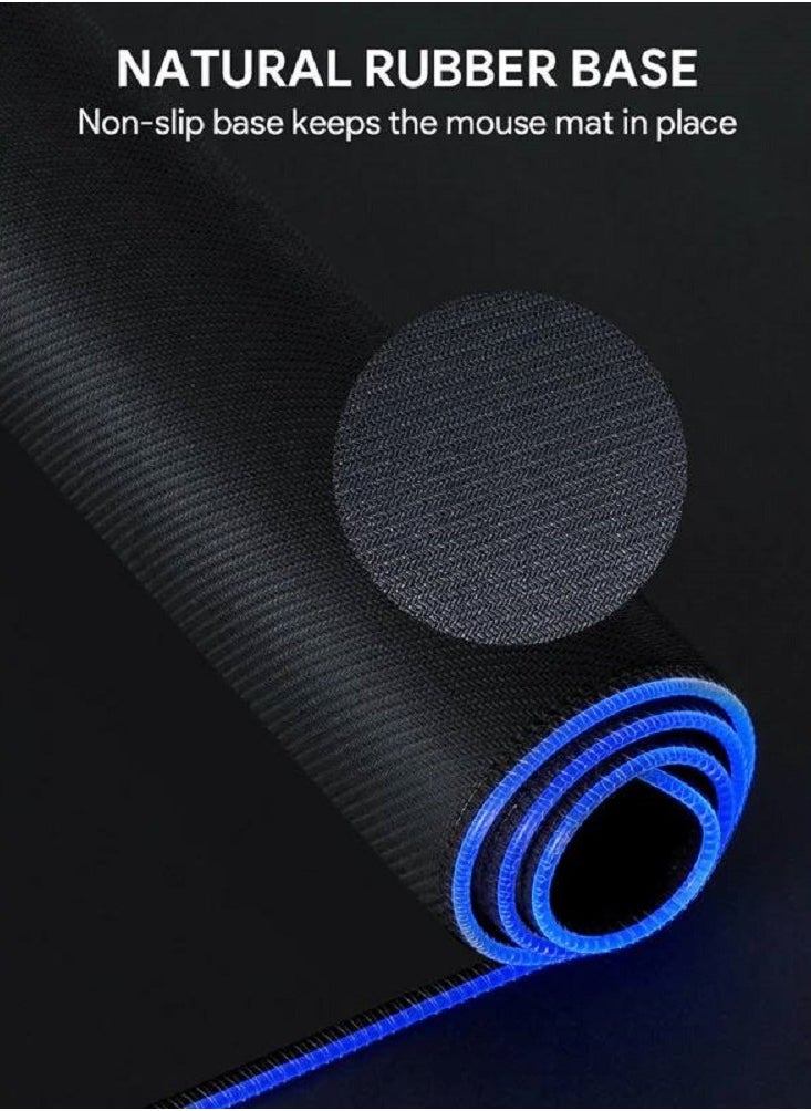Aukey - RGB Gaming Mouse Pad Large XXL (900 X 400 X 4 MM) Thick Extended Mouse Mat Non-Slip Spill-Resistant Desk Pad with Special-Textured Surface, Anti-Fray Stitched Edges for Keyboard, PC - Image 1