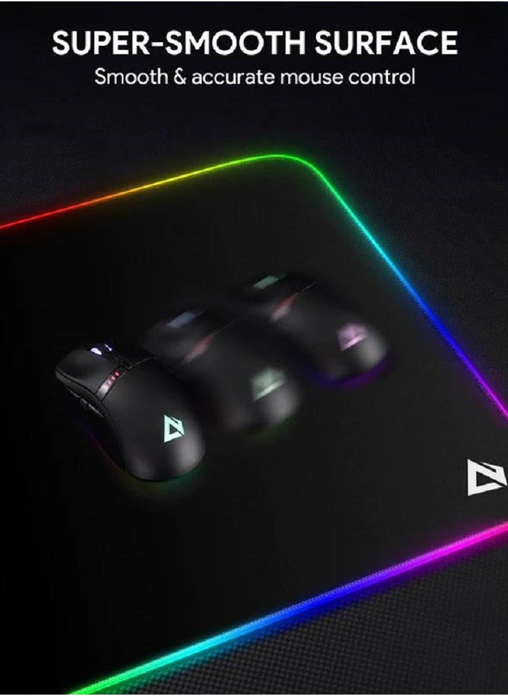 Aukey - RGB Gaming Mouse Pad Large XXL (900 X 400 X 4 MM) Thick Extended Mouse Mat Non-Slip Spill-Resistant Desk Pad with Special-Textured Surface, Anti-Fray Stitched Edges for Keyboard, PC - Image 1