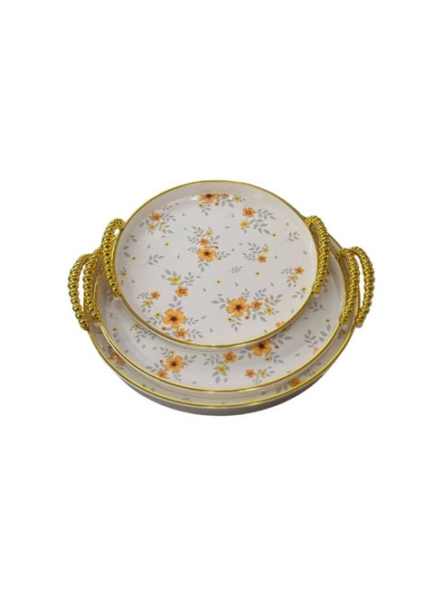 A set of “Flower Bubbles” trays that add a soft and modern touch to your dining room L