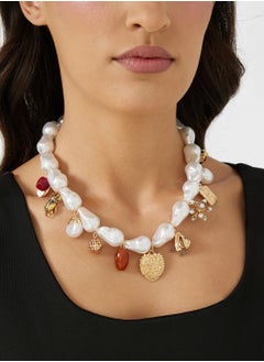 Ginger Multi Charm Beaded Necklace  - Image 4