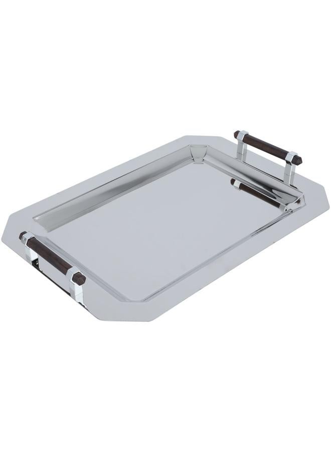 Alsaif Alif Serving Trays Set With Steel Dates 3 Pieces Silver - Image 2