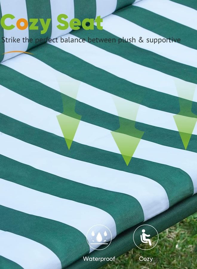 Yulan Outdoor Patio Swing Chair, Adjustable Canopy Swing with Removable Cushion Weather Resistant Powder Coated Steel Frame for Patio, Garden, Poolside, Balcony, Backyard (2 Seater) SW001-0369 - Image 2