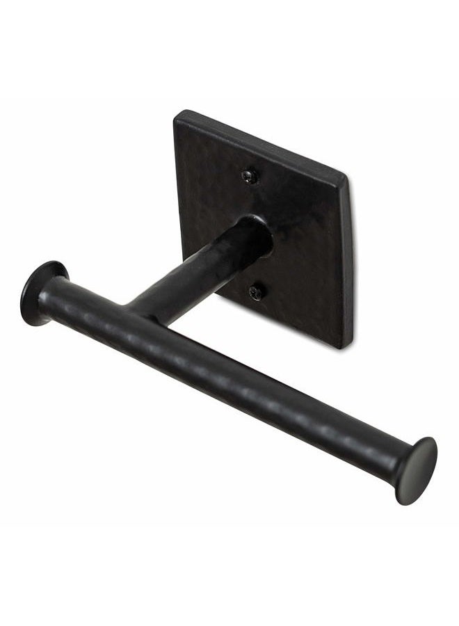 Monarch Abode 19133 Hand Hammered Metal Toilet Paper Holder and Dispenser for Bathroom Hardware and Storage, Holds, Dispenses, Mounting Hardware Included, Matte Black - Image 1
