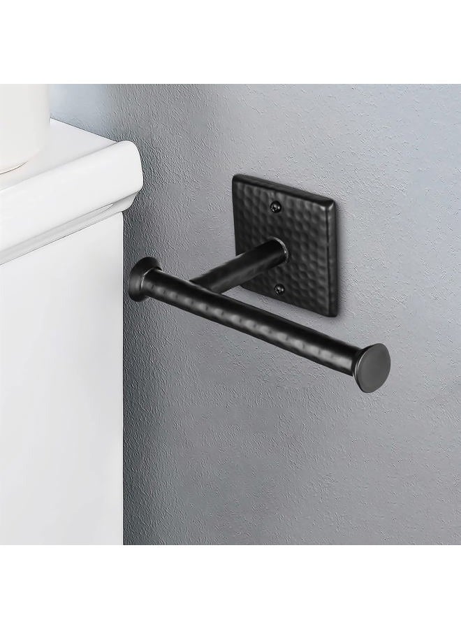 Monarch Abode 19133 Hand Hammered Metal Toilet Paper Holder and Dispenser for Bathroom Hardware and Storage, Holds, Dispenses, Mounting Hardware Included, Matte Black - Image 2