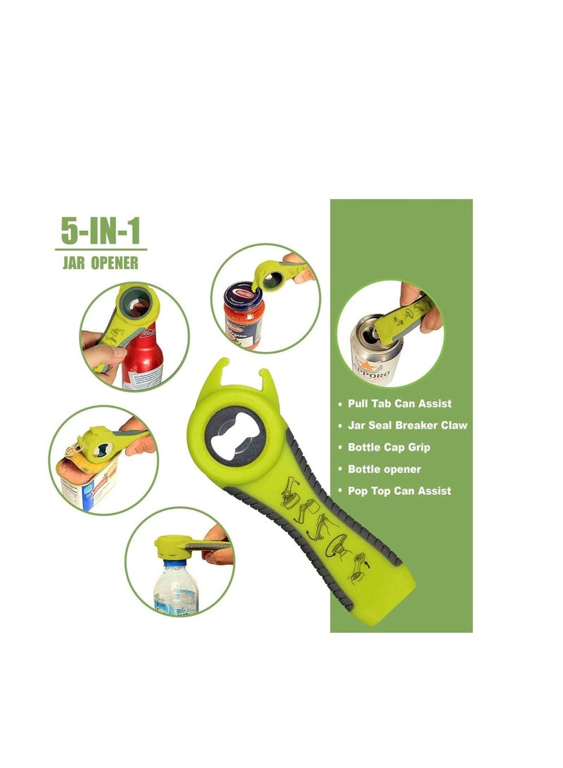SYOSI Jar Opener, Bottle Opener Non Slip Can Opener to Remove Stubborn Lids, Caps and Bottles Multi Kitchen Gadgets Designed for Weak Hands,Arthritis,Seniors,Elderly - Image 2