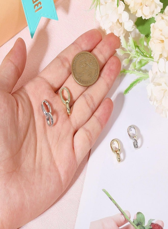 CHGCRAFT 4Pcs 2 Colors Brass Clasps Platinum Golden Charm Holder Pendant Flat Round Clasps Pendant Clasp for Necklace Jewelry Making Bracelet Clasps and Closures - Image 3