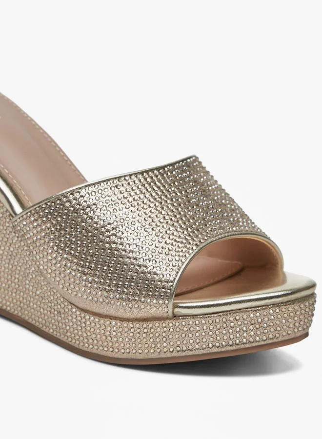 فلورا بيلا Women's Embellished Slip-On Sandals with Wedge Heels