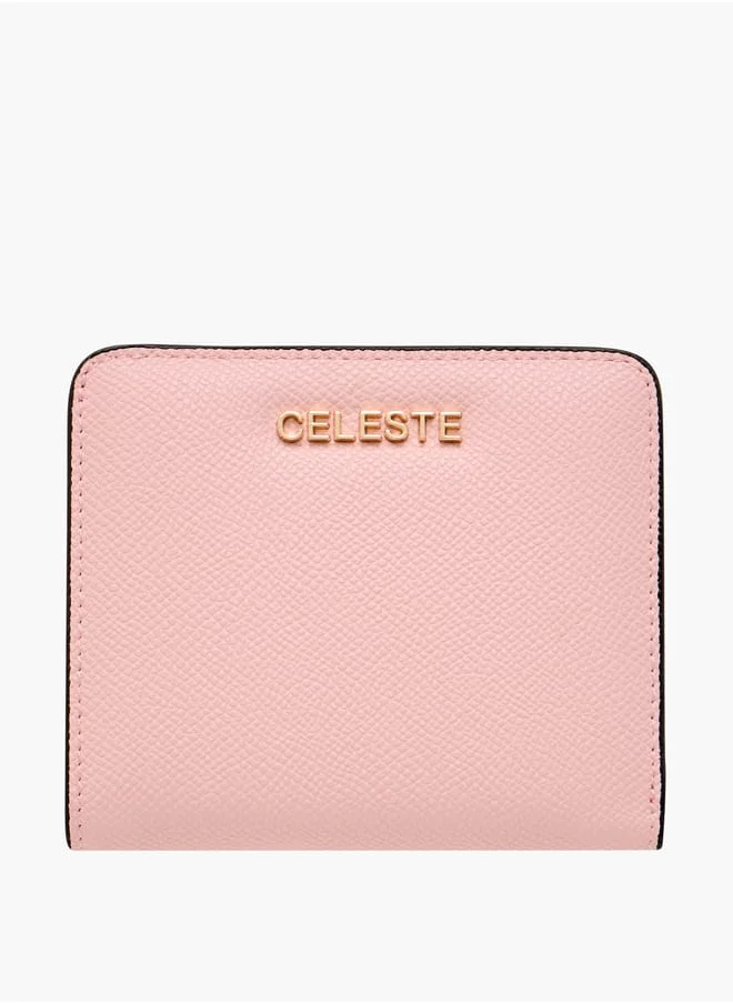 Celeste Women Textured Wallet with Button Closure