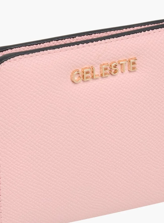 Celeste Women Textured Wallet with Button Closure