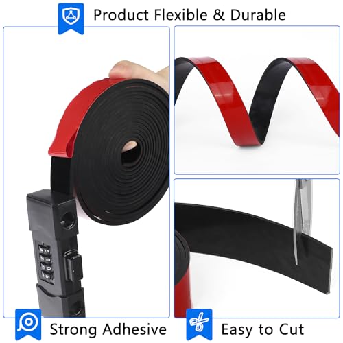 WochiTV Adhesive Solid Rubber Strips, 1/2" Wide x 1/16" Thick x 180" Long Self Stick Black Neoprene Rubber Rolls Perfect for DIY Insulation Cushion Gasket, Sealing, Liner, Weather Striping - Image 5