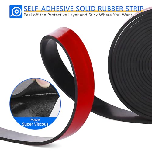 WochiTV Adhesive Solid Rubber Strips, 1/2" Wide x 1/16" Thick x 180" Long Self Stick Black Neoprene Rubber Rolls Perfect for DIY Insulation Cushion Gasket, Sealing, Liner, Weather Striping - Image 3