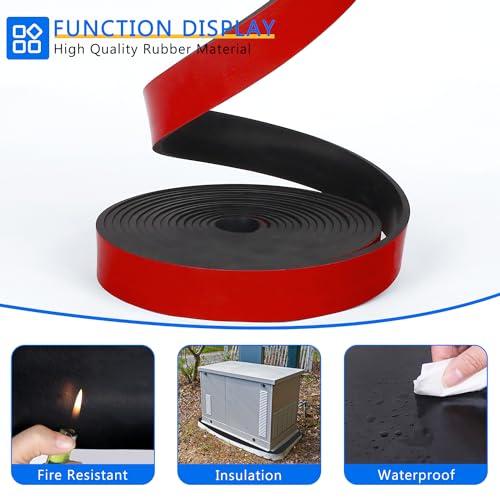 WochiTV Adhesive Solid Rubber Strips, 1/2" Wide x 1/16" Thick x 180" Long Self Stick Black Neoprene Rubber Rolls Perfect for DIY Insulation Cushion Gasket, Sealing, Liner, Weather Striping - Image 4