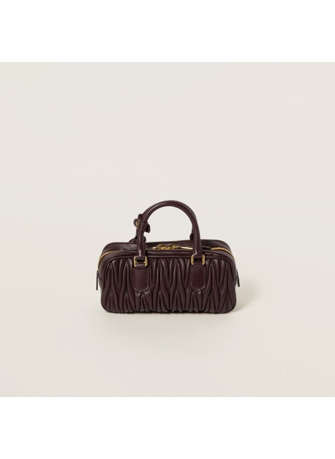 Miu Miu Miu Arcadia Matelassé Nappa Leather Women's Bag, Women's Tote Bag, Women's Shoulder Bag, Women's Cross body Bag, Women's Handbag, Coffee-Brown  - Image 4