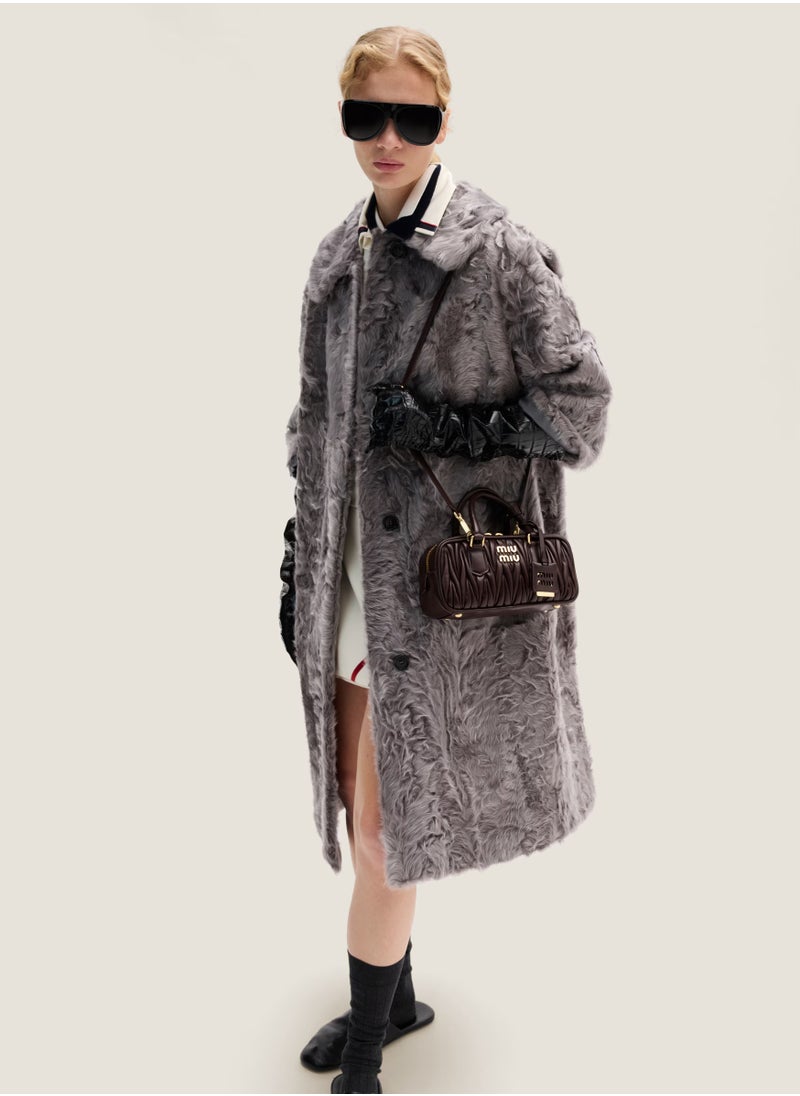 Miu Miu - Miu Arcadia Matelassé Nappa Leather Women's Bag, Women's Tote Bag, Women's Shoulder Bag, Women's Cross body Bag, Women's Handbag, Coffee-Brown - Image 1