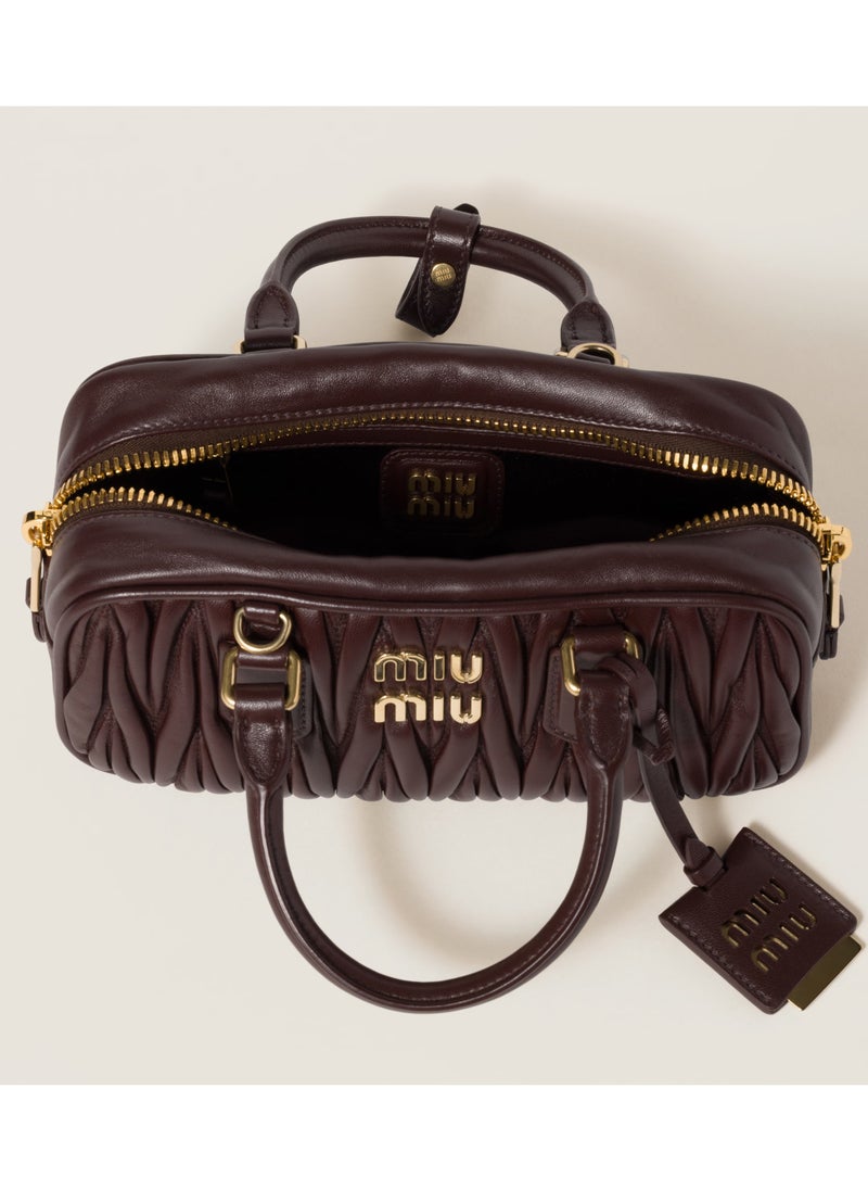 Miu Miu - Miu Arcadia Matelassé Nappa Leather Women's Bag, Women's Tote Bag, Women's Shoulder Bag, Women's Cross body Bag, Women's Handbag, Coffee-Brown - Image 1