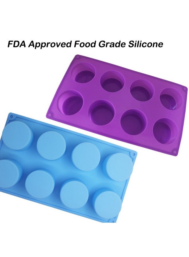 سورس تون قالب خبز سيليكون دائري كبير بثمانية تجاويف، من SourceTon، عبوة من 3 قوالب خبز غير لاصقة آمنة غذائيًا للكعك والحلوى ومافن الصابون المصنوع يدويًا والكب كيك ومكعبات الثلج - Image 2