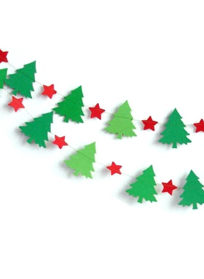 ذا بارتي بوبير إكليل شجرة عيد الميلاد ونجمة معلقة - لافتة عيد الميلاد الاحتفالية من 3M لتزيين المنزل والجدران والحفلات - Image 2